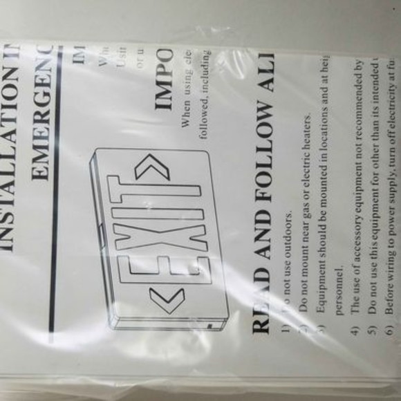 LED Universal Exit Fixture PAC02012RW White Housing Red Letters AC 12" X 7" Sign - Picture 8 of 8